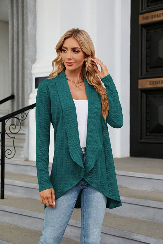 Sweter rozpinany z dzianiny wodospadowej dla kobiet