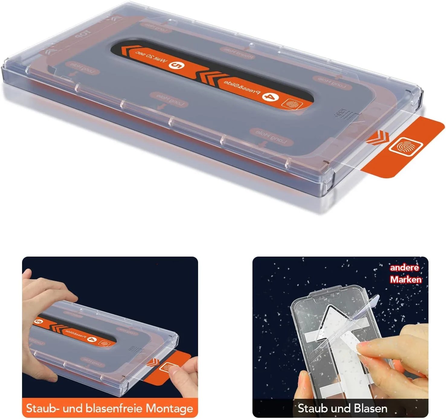 📱2024 nova caixa protetora de ecrã do iPhone com alinhamento automático