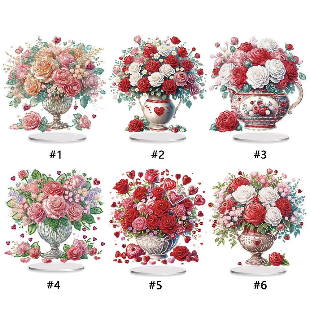 5D DIY forma especial pintura diamante mesa ornamento vaso kit de decoração de flores