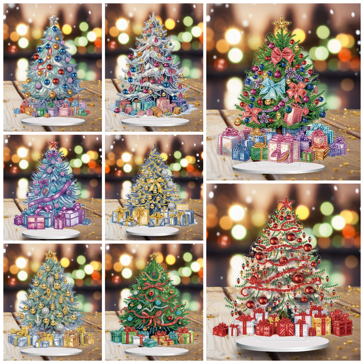 5D DIY Diamond Painting Special Shape Desk Ornament Christmas Tree Decor Kit