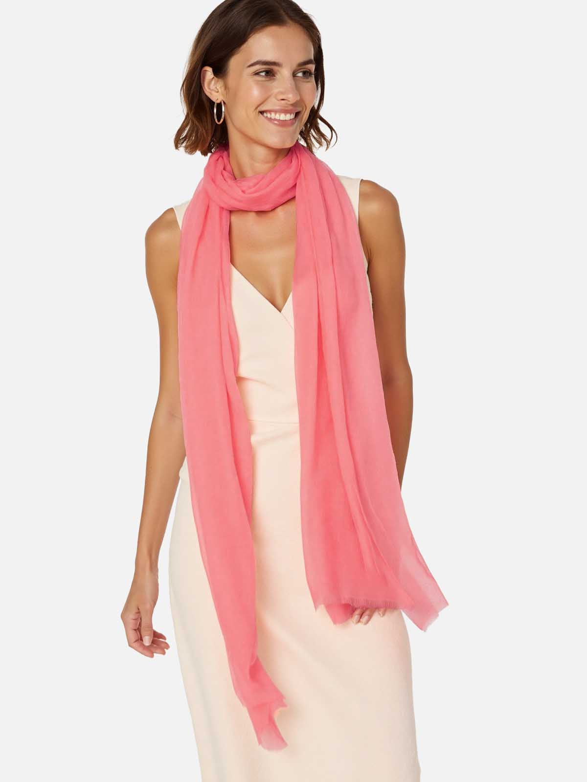 Featherlight Sugar Coral Cashmere Scarf