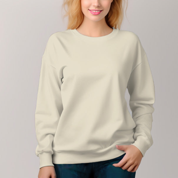 Pulôver de mulher com gola redonda, roupa confortável, outono e inverno