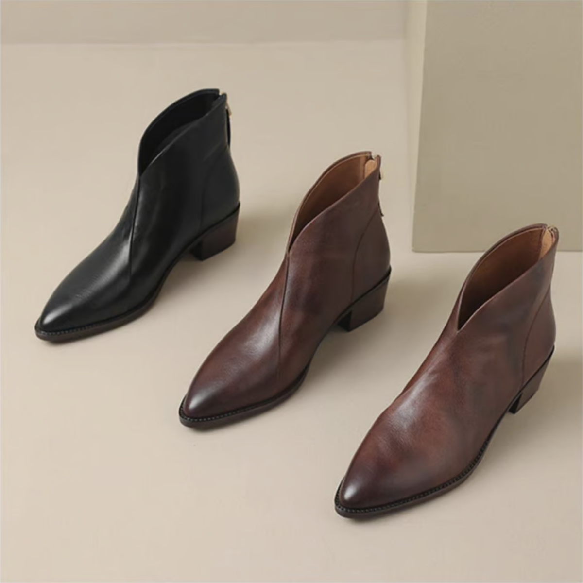 Anita - Botins luxuosos com salto baixo