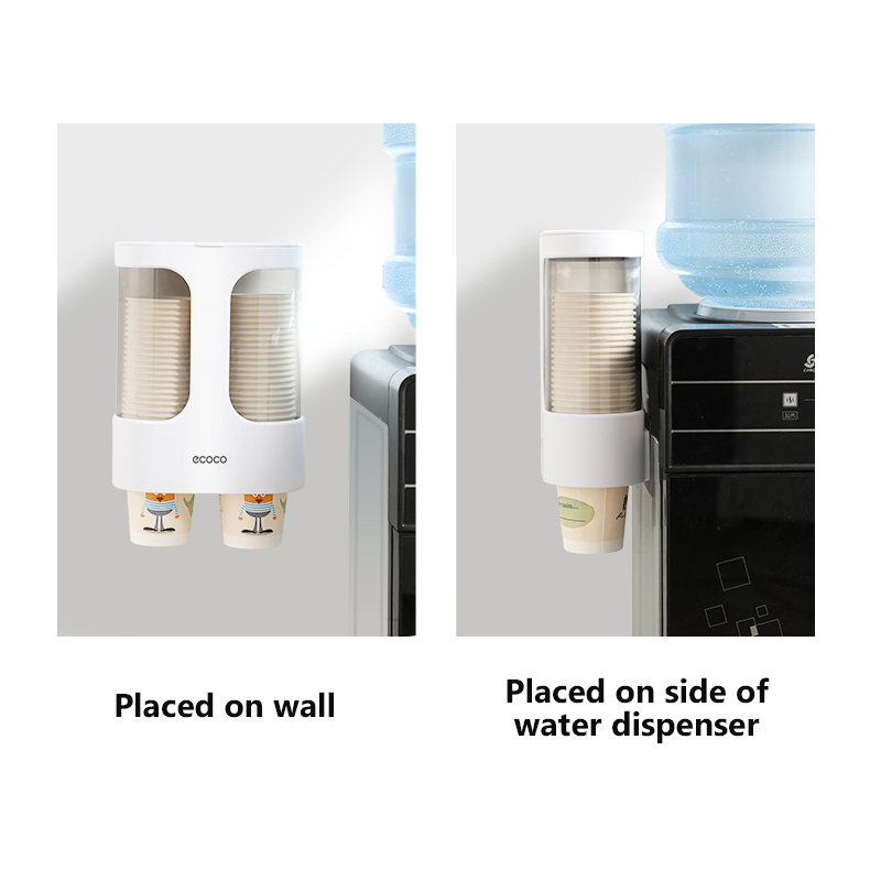 Ecoco suporte de copo de papel dispensador montado na parede suporte de copo descartável rack de armazenamento grande capacidade