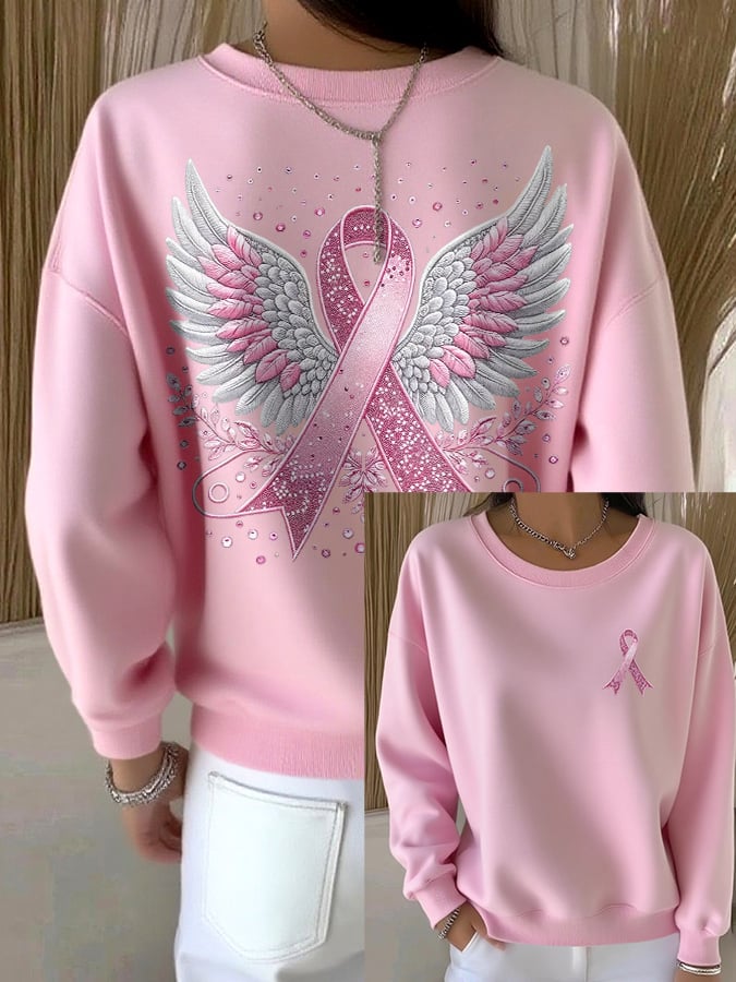 Women's casual pink wings sweatshirt