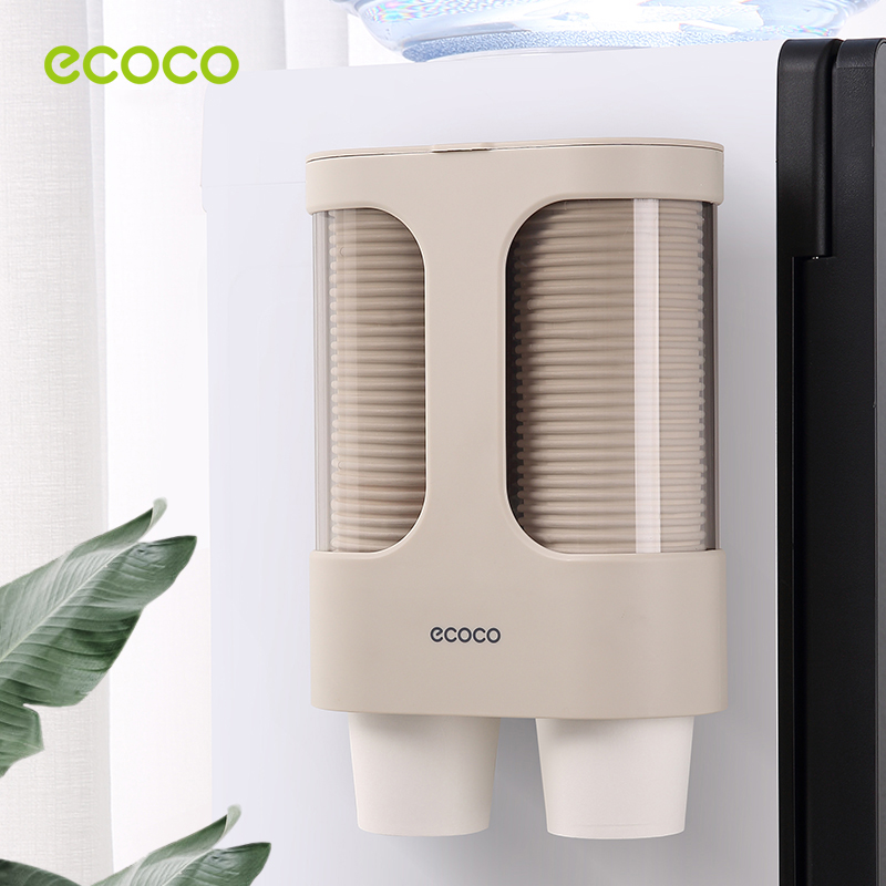 Ecoco suporte de copo de papel dispensador montado na parede suporte de copo descartável rack de armazenamento grande capacidade