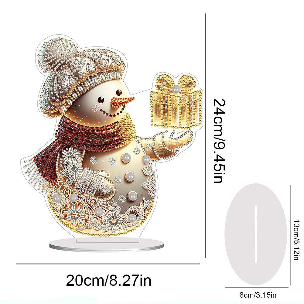 5D DIY Forma Especial Pintura Diamante Ornamento de Mesa Kit de Decoração de Boneco de Neve