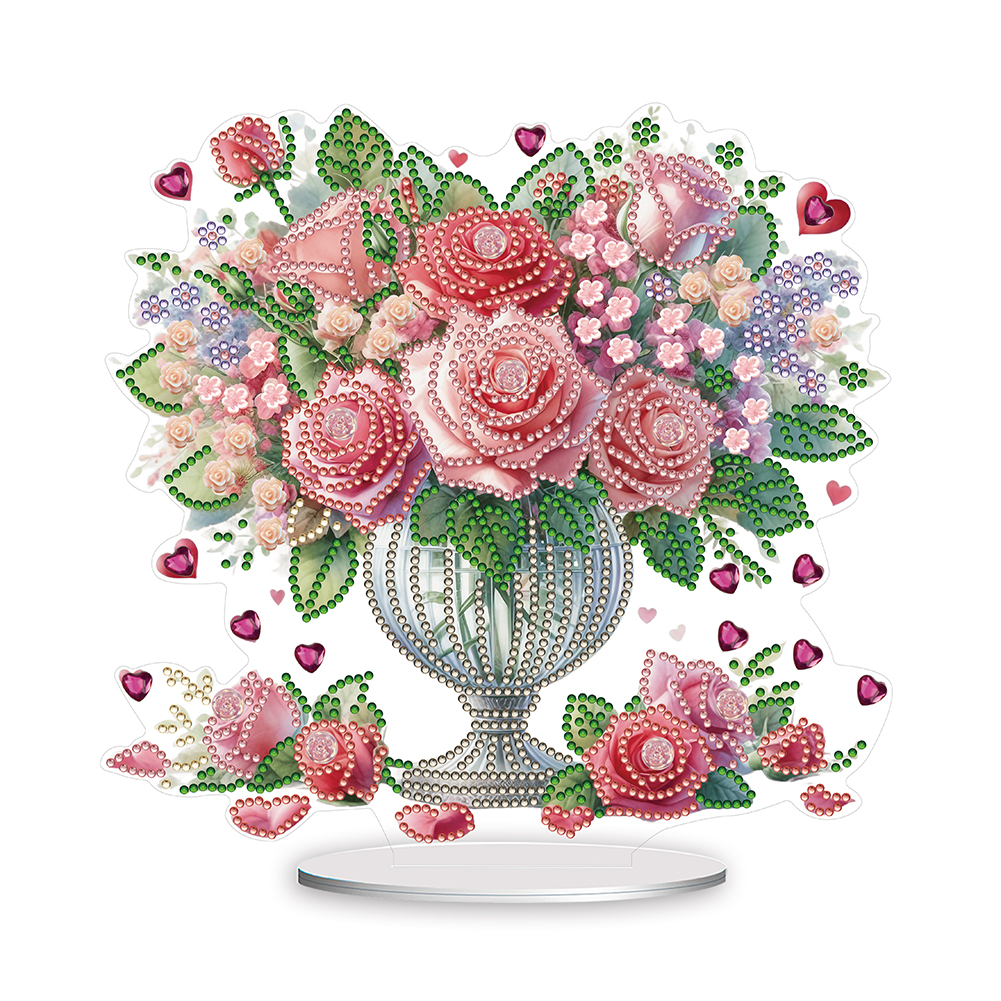 5D DIY forma especial pintura diamante mesa ornamento vaso kit de decoração de flores
