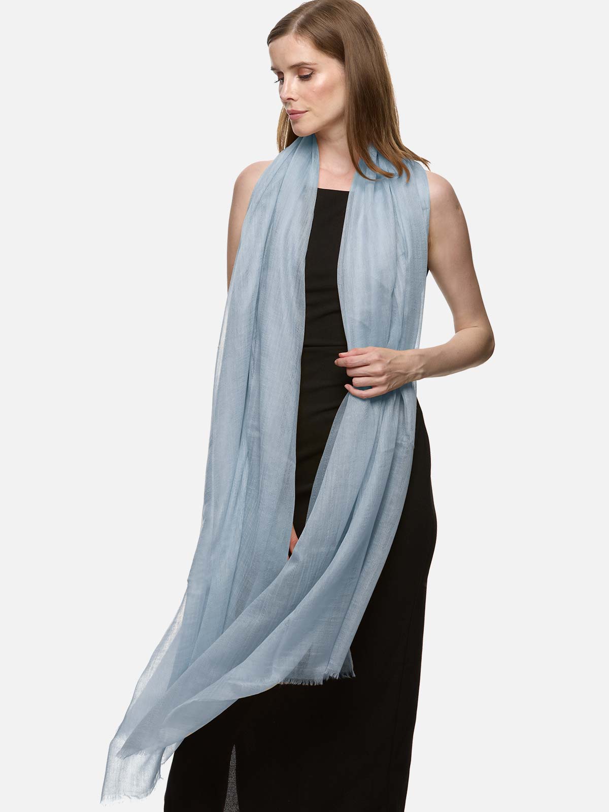 Featherlight Starlight Blue Cashmere Scarf