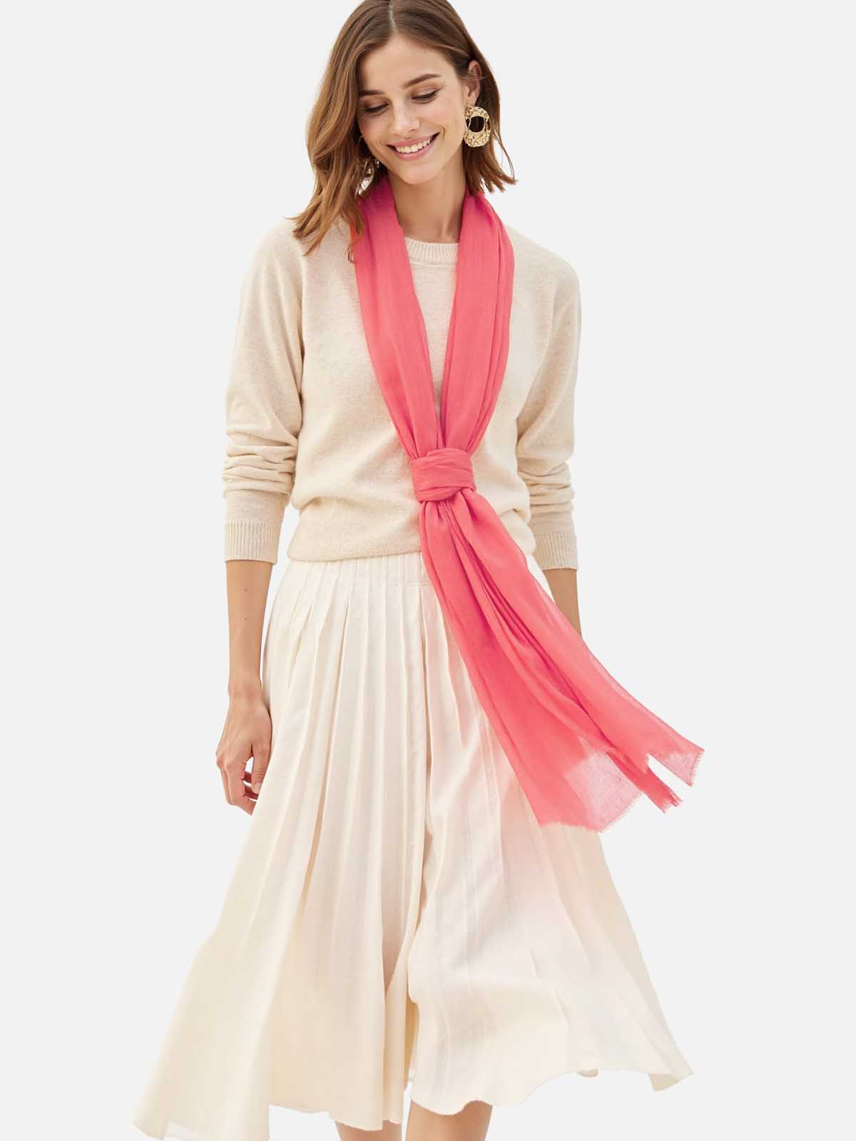 Featherlight Sugar Coral Cashmere Scarf