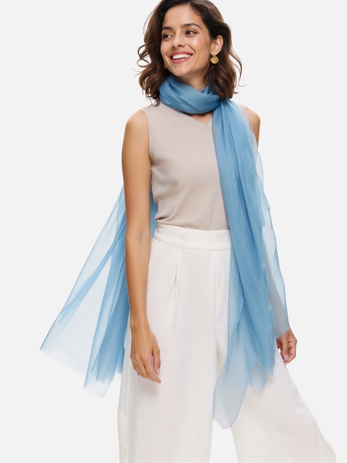 Featherlight Mist Cashmere Scarf
