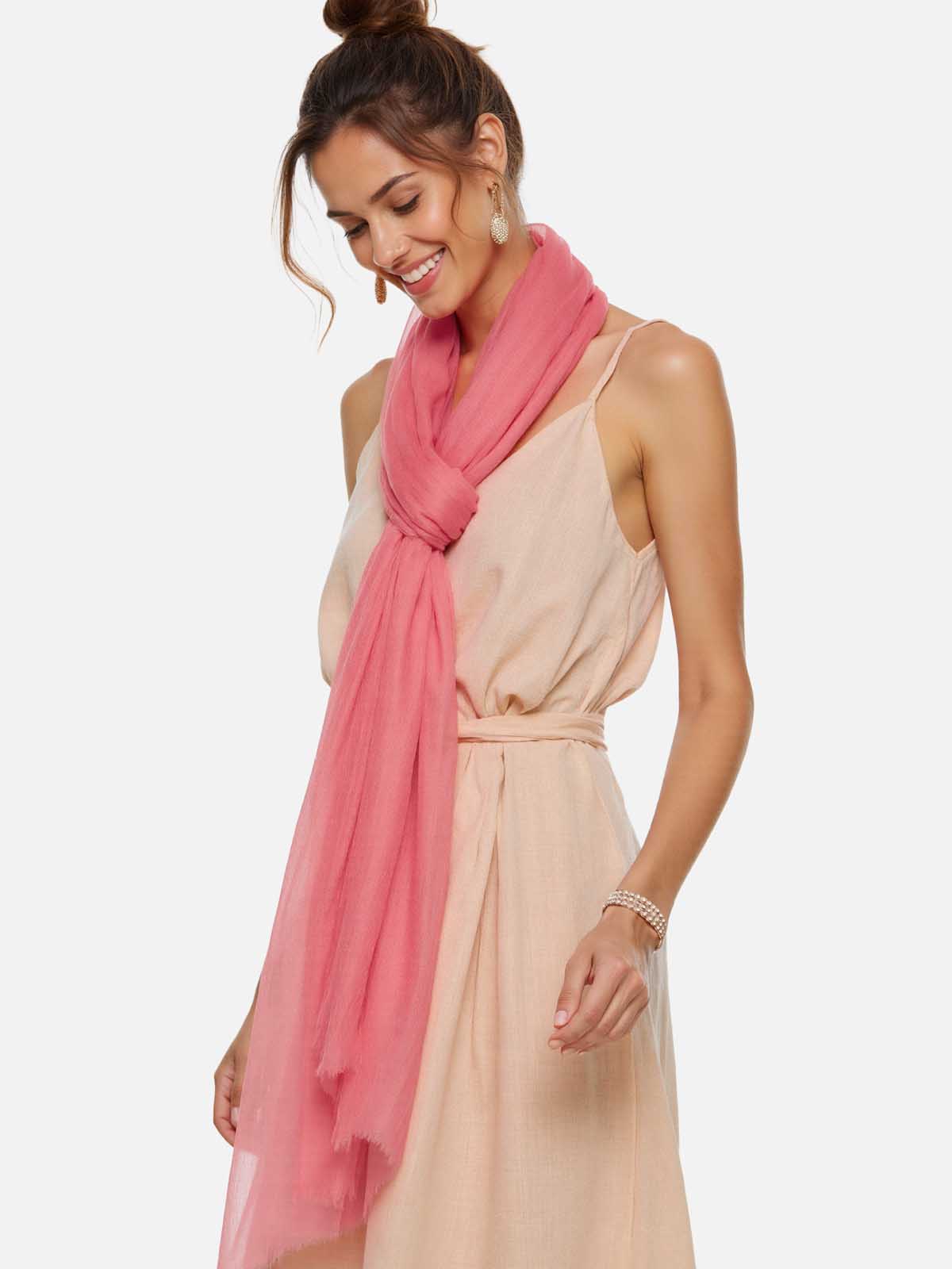 Featherlight Azalea Cashmere Scarf