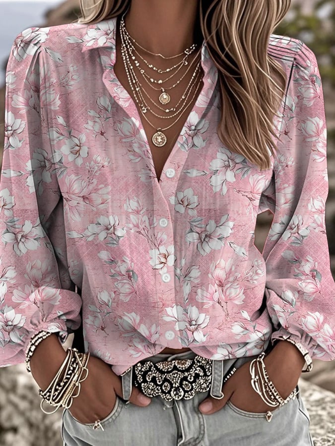 Women's Breast Cancer Pink Flower Shirt