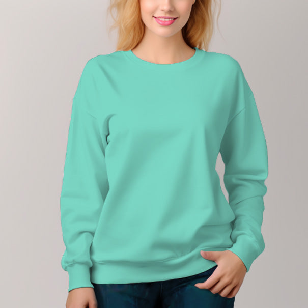 Pulôver de mulher com gola redonda, roupa confortável, outono e inverno