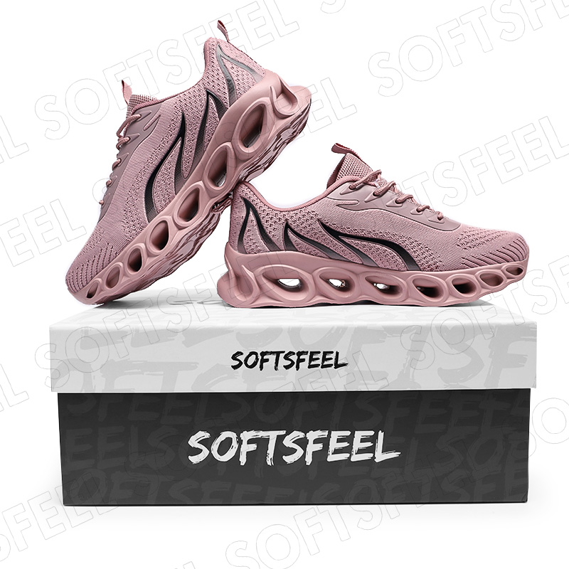 Sapatos de caminhada para homem Softsfeel para aliviar a dor nos pés - rosa preto