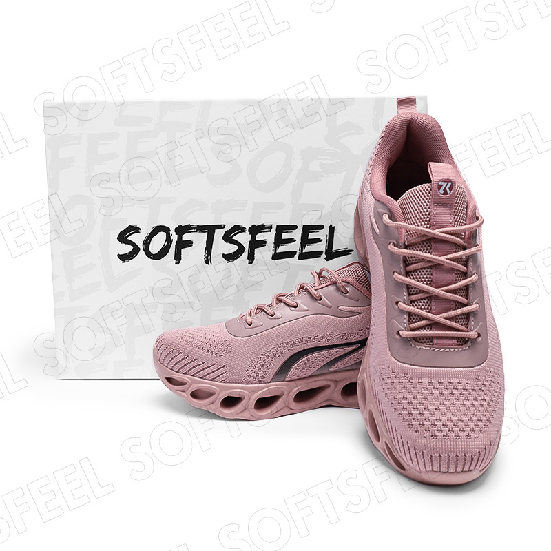 Sapatos de caminhada para homem Softsfeel para aliviar a dor nos pés - rosa preto