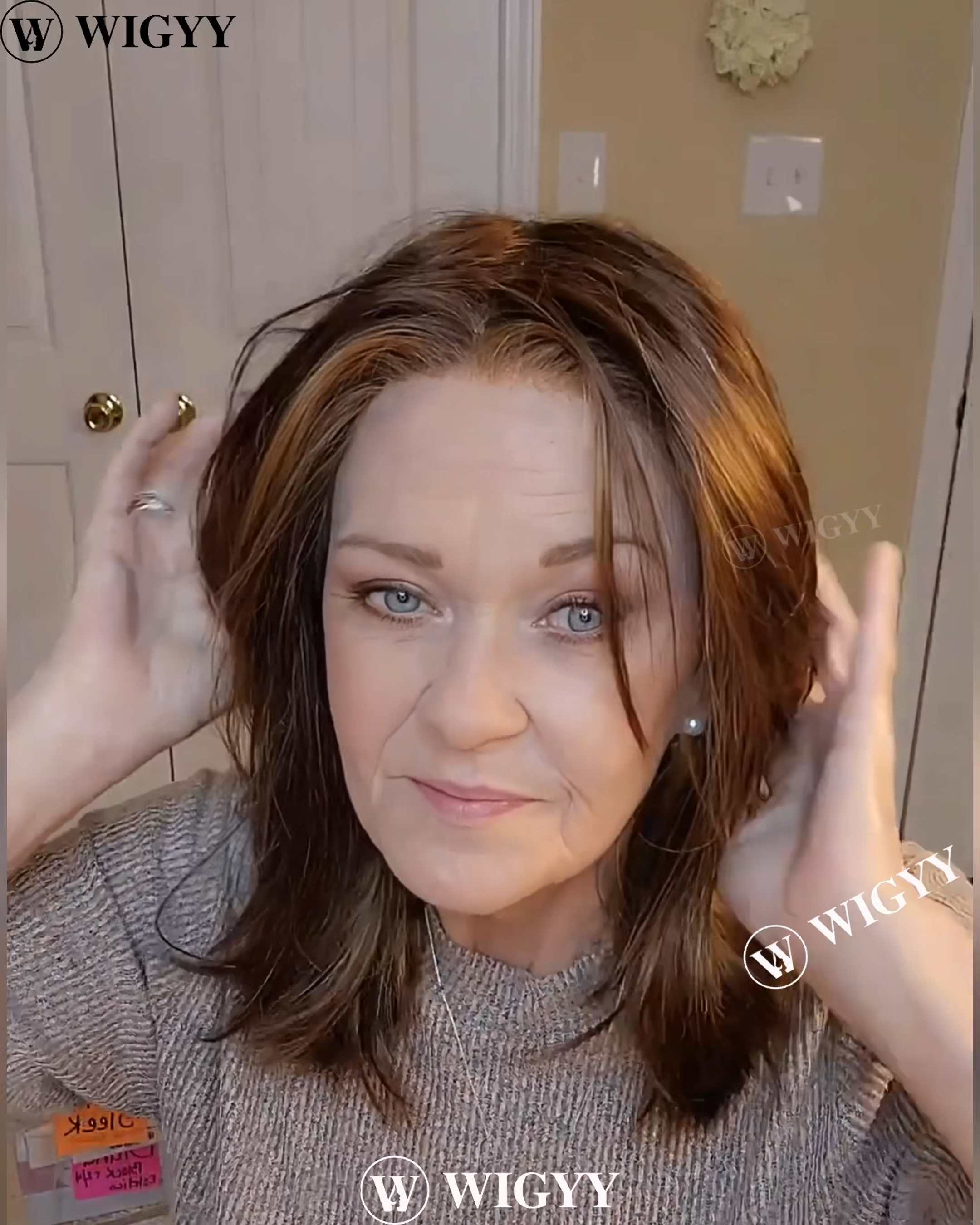 Wigyy Peruca Elegante Reta Destacada