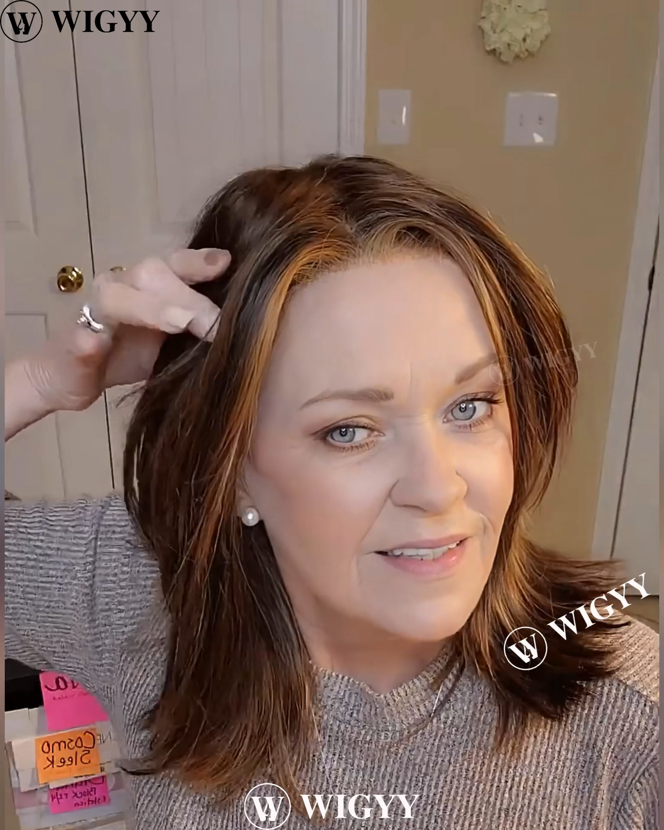 Wigyy Peruca Elegante Reta Destacada