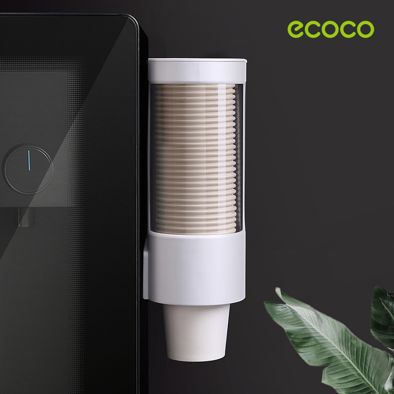 Ecoco suporte de copo de papel dispensador montado na parede suporte de copo descartável rack de armazenamento grande capacidade