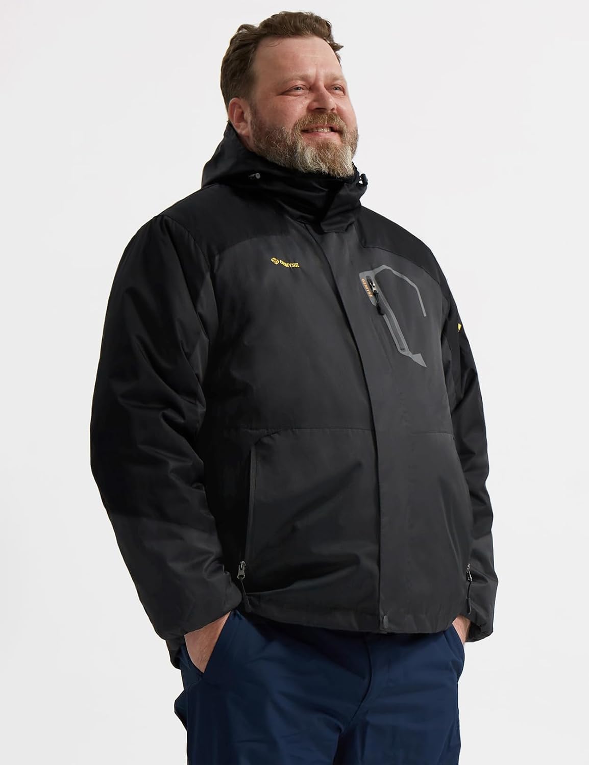 GEMYSE Men's Mountain Waterproof Ski Snow Jacket Winter Windproof Rain Jacket