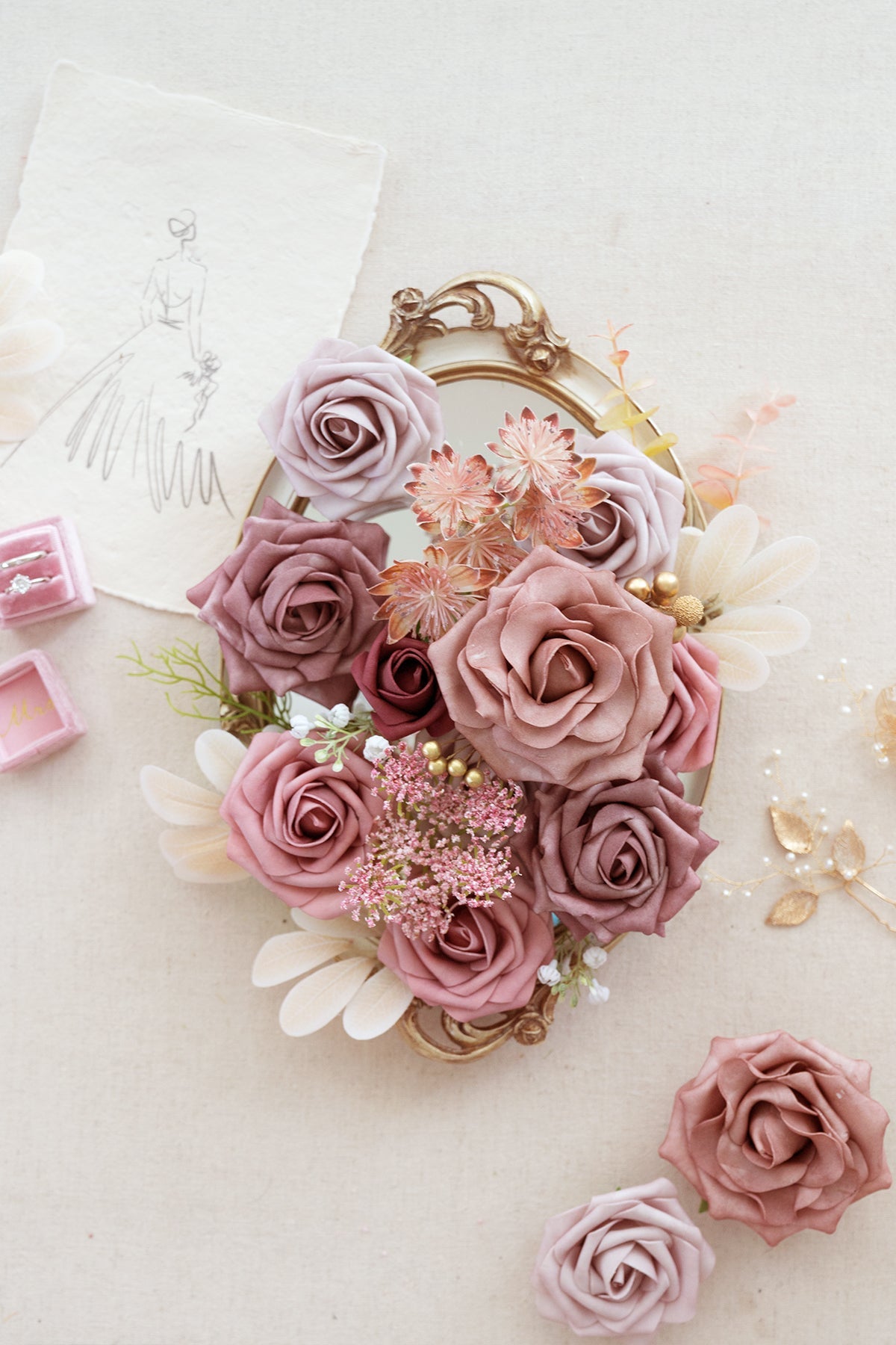 Caixas de flores de designer Dusty Rose