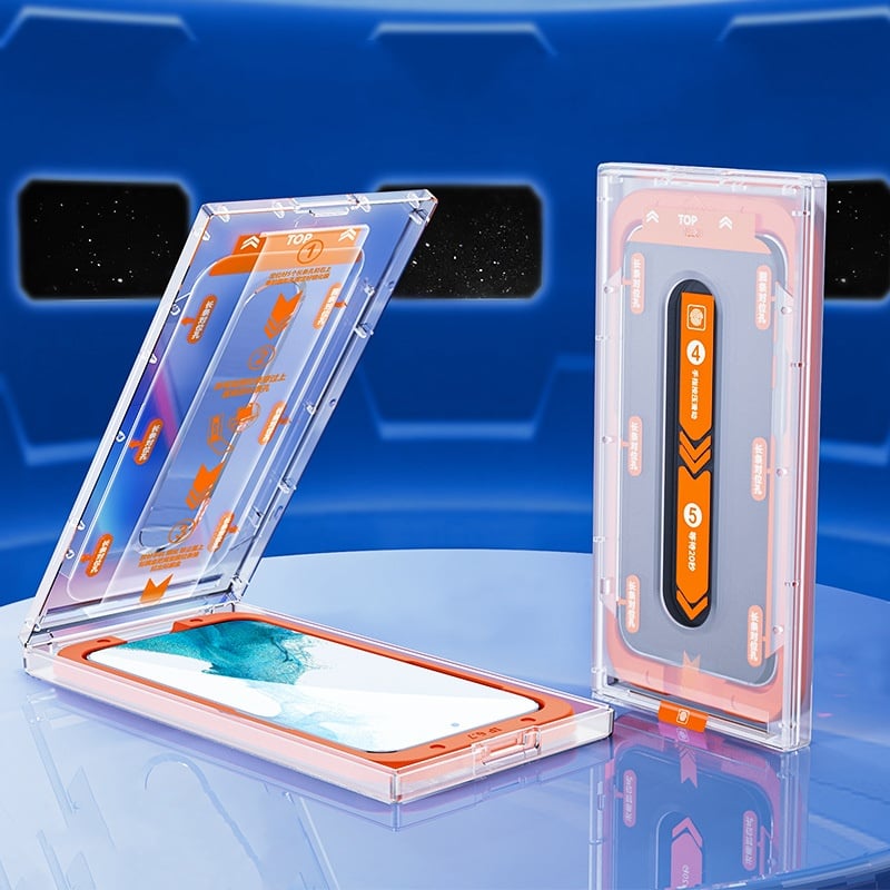 📱2024 nova caixa protetora de ecrã do iPhone com alinhamento automático