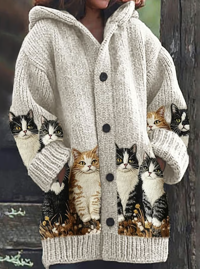 Dámská bunda Retro Cat Print