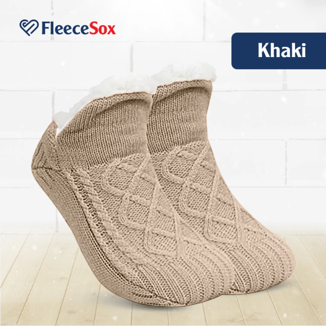 FleeceSox - Meias térmicas antiderrapantes forradas a lã