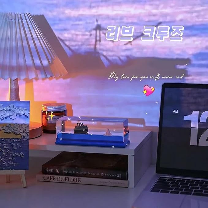 Barco flutuante interior do carro com iceberg