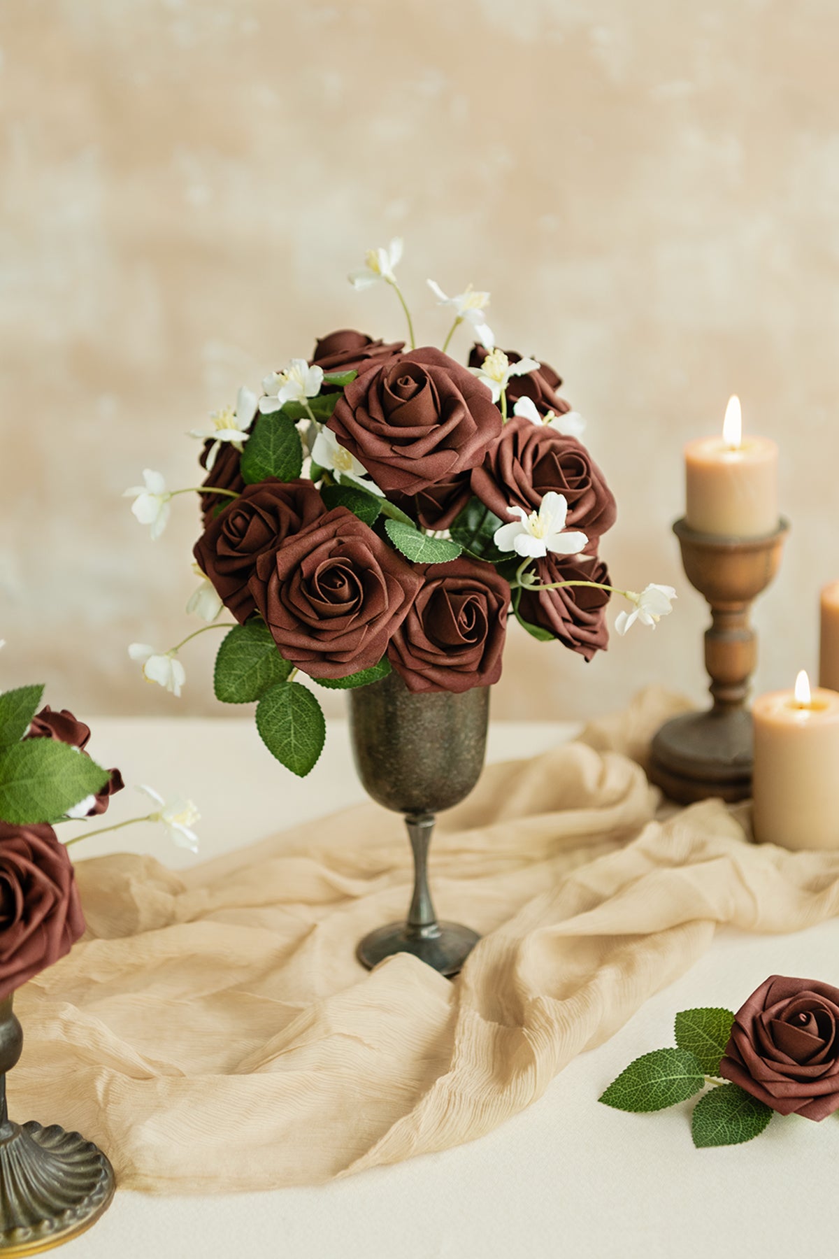 Rosa de espuma 3" com haste - 66 cores