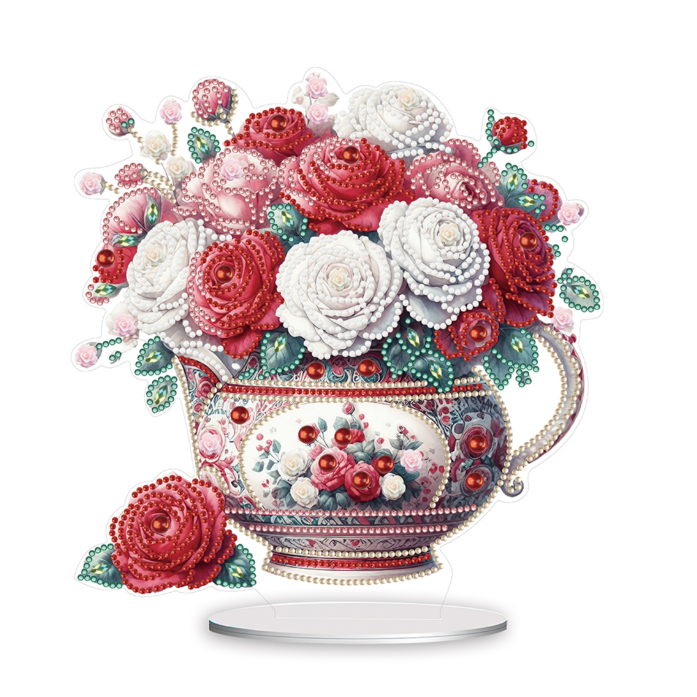 5D DIY forma especial pintura diamante mesa ornamento vaso kit de decoração de flores