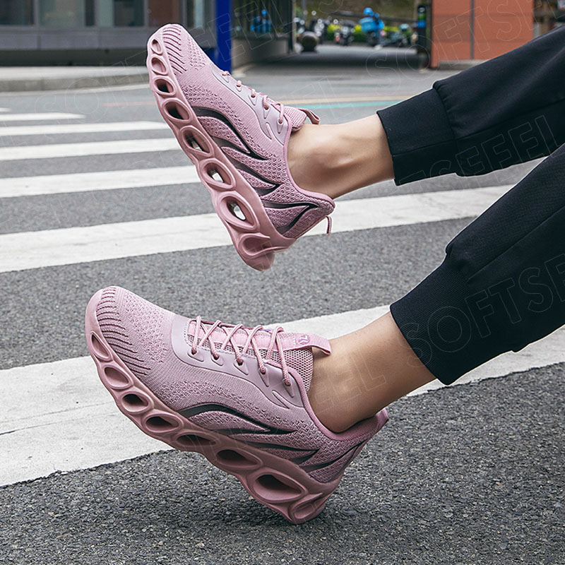 Sapatos de caminhada para homem Softsfeel para aliviar a dor nos pés - rosa preto