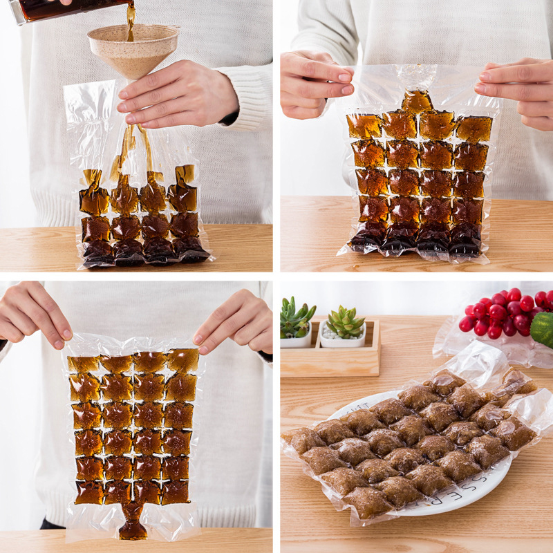 Saco de gelo descartável doméstico saco de caixa de gelo auto-vedante saco de gelo comestível de verão