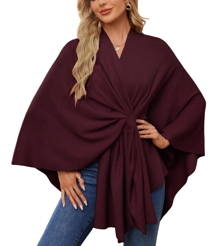 🔥Xaile elegante, poncho macio com abertura frontal