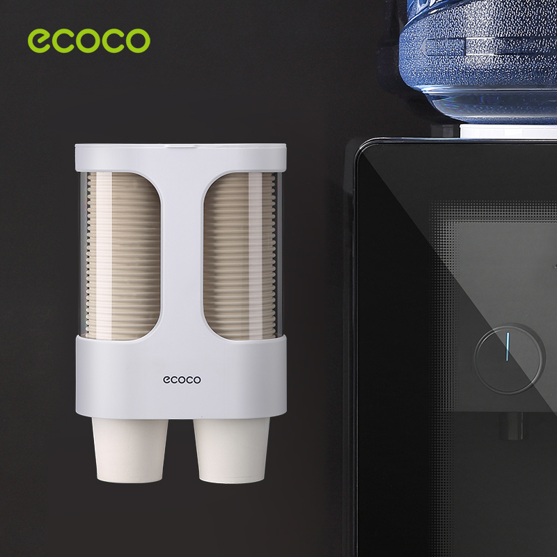 Ecoco suporte de copo de papel dispensador montado na parede suporte de copo descartável rack de armazenamento grande capacidade