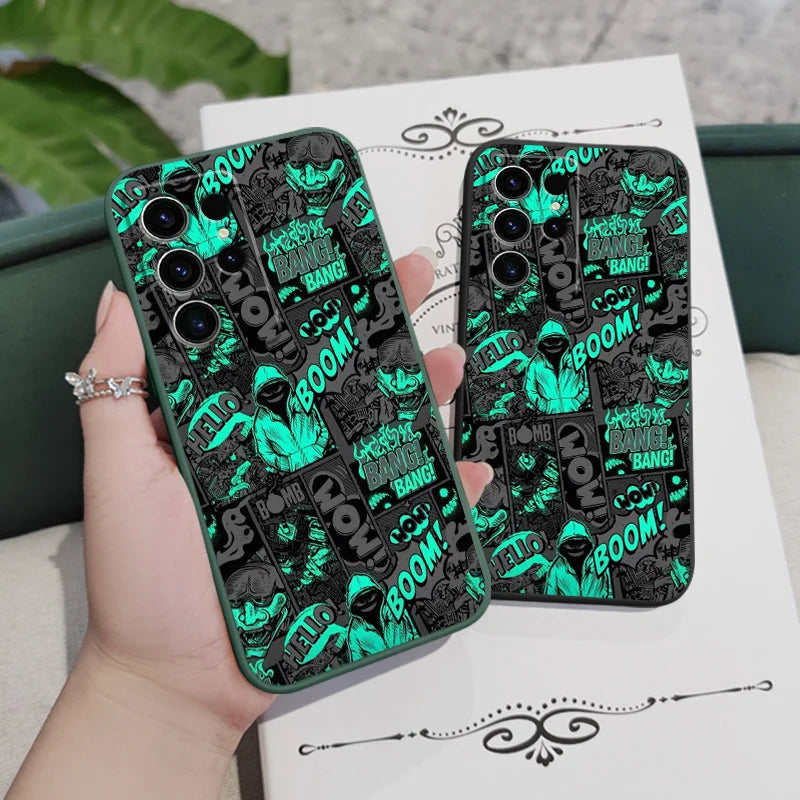 Capa de silicone palhaço enegrecido para Samsung Galaxy