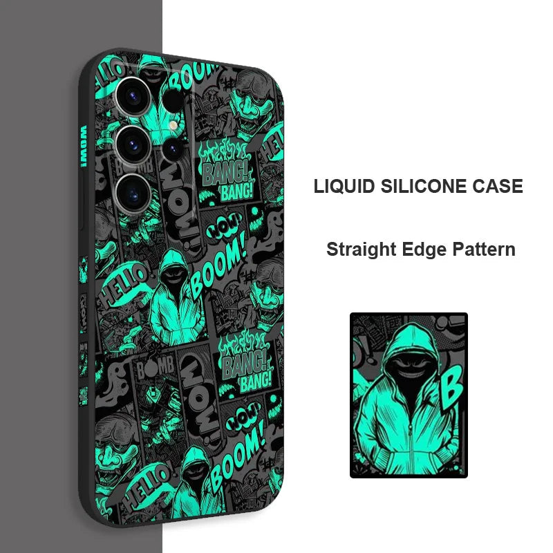 Capa de silicone palhaço enegrecido para Samsung Galaxy