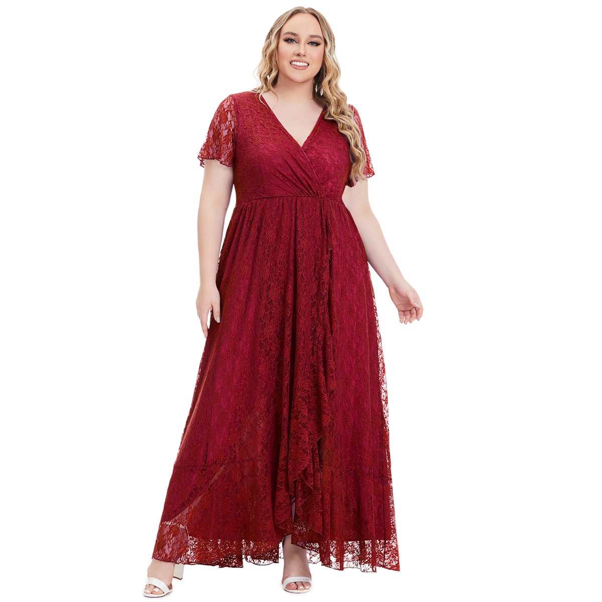 2024 Yama novo vestido de noite plus size vestido de dama de honra de renda