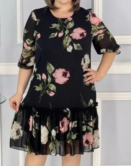 【S-5XL】 2024 Novo vestido estampado confortável