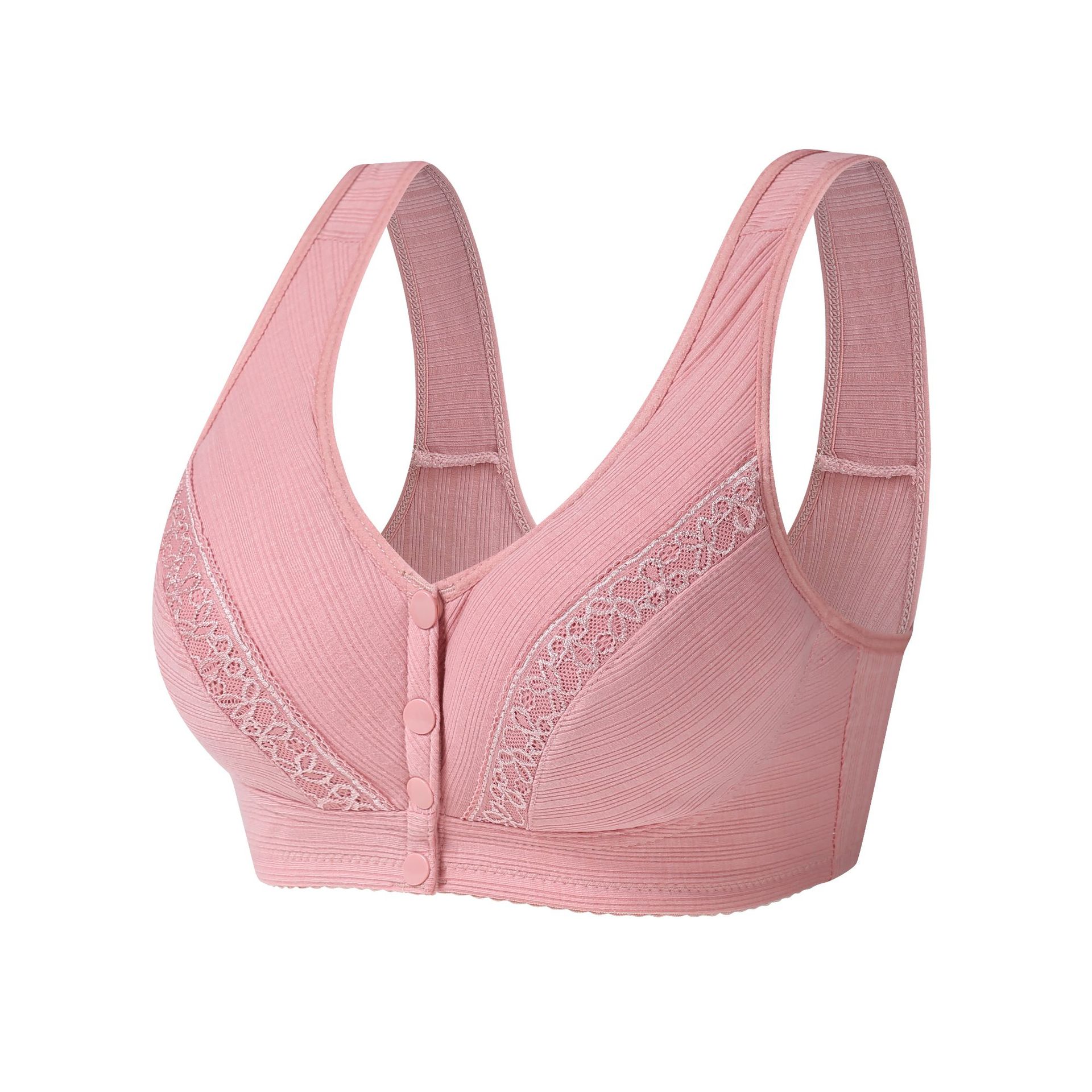 Nova cueca com fivela frontal de renda sem sutiã de argola de aço tecido canelado