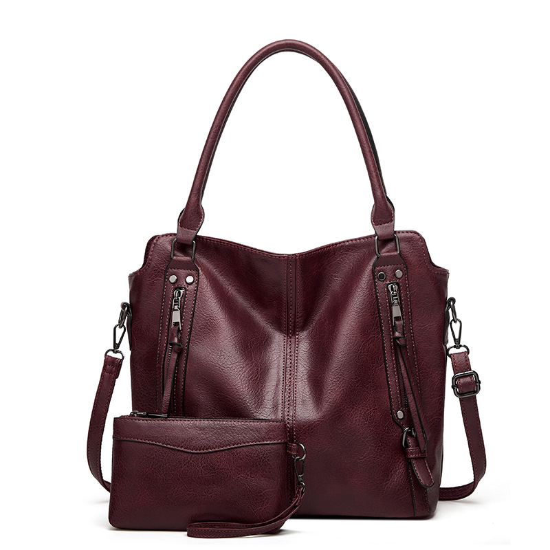 Bolsa de ombro moderna em pele batik de alta qualidade e grande capacidade