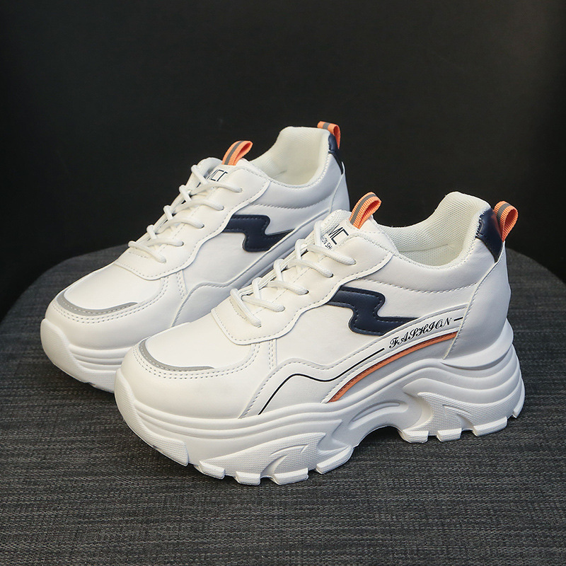 Sapatos casuais com aumento de altura de 8 cm