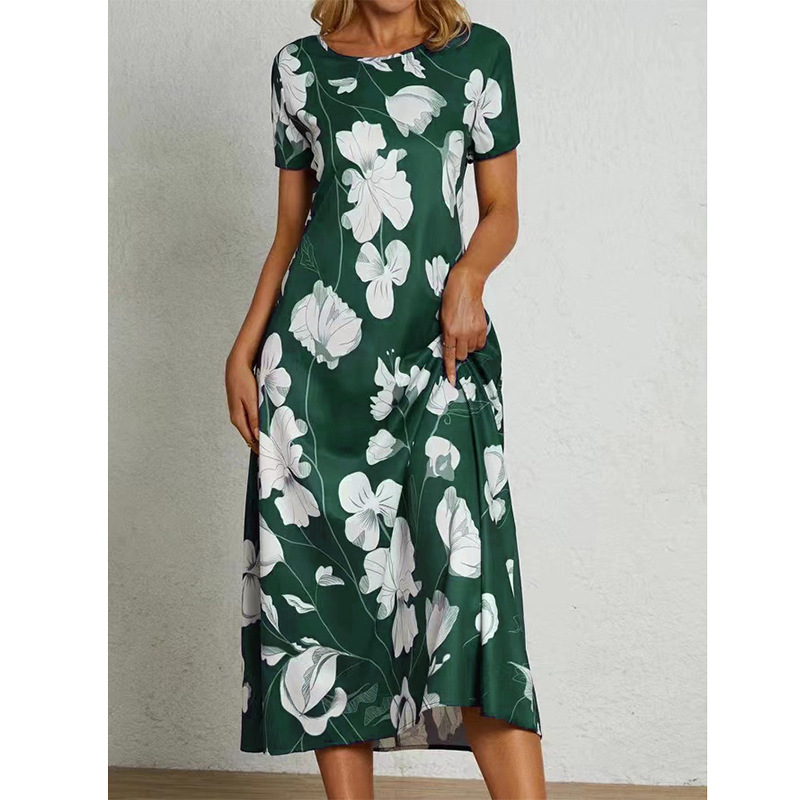 💐🥰【XL-4XL】Vestido midi casual com estampa
