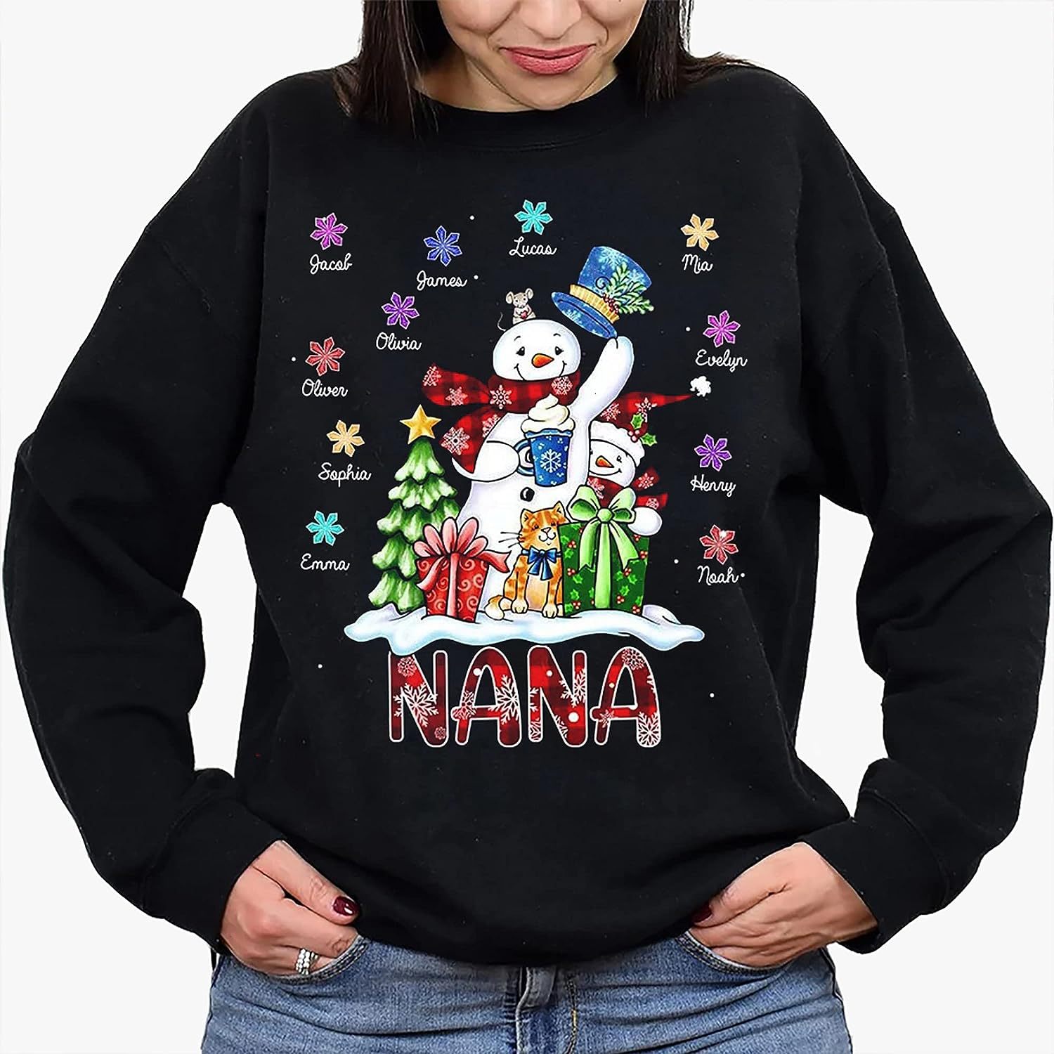 Novo outono e inverno solto série de natal tema criativo moletom impresso💝