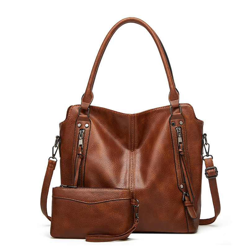 Bolsa de ombro moderna em pele batik de alta qualidade e grande capacidade