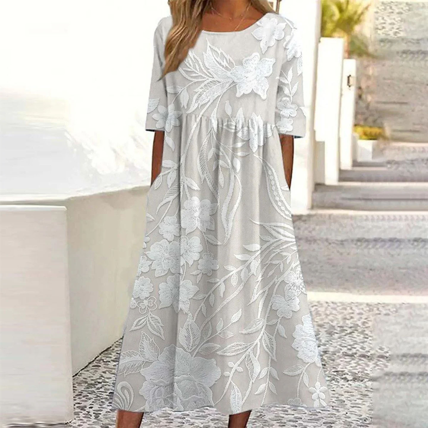 Vestido estampado recém-chegado 2025