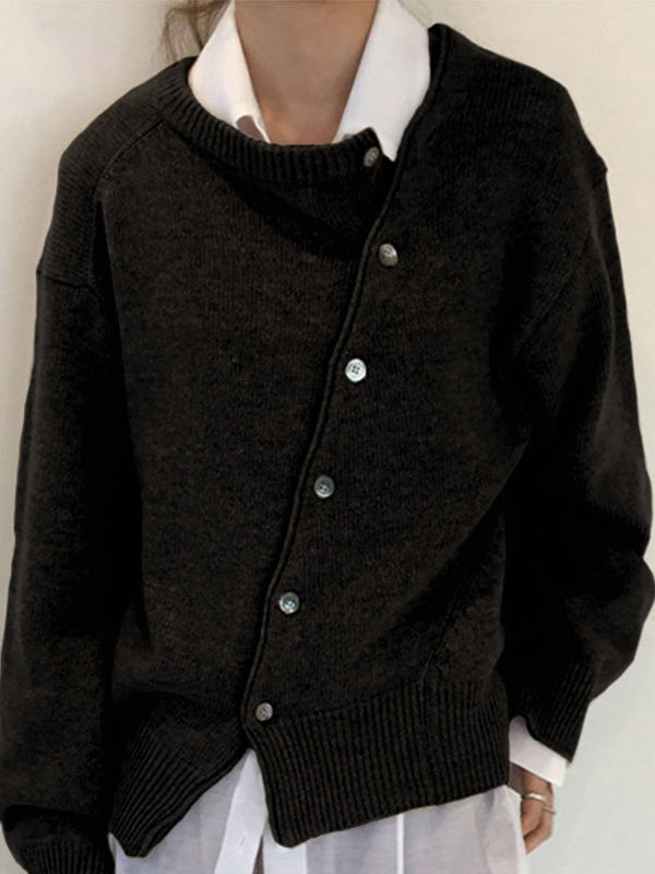 Top de malha com botões assimétricos