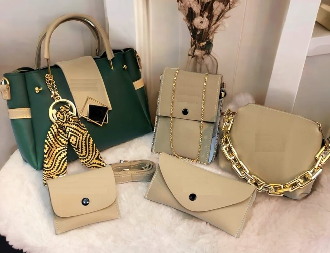 Bolsa de mão feminina 5 em 1 de duas cores