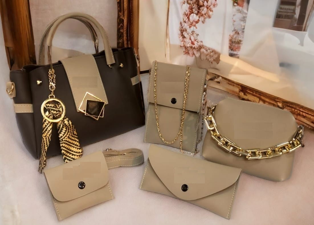 Bolsa de mão feminina 5 em 1 de duas cores