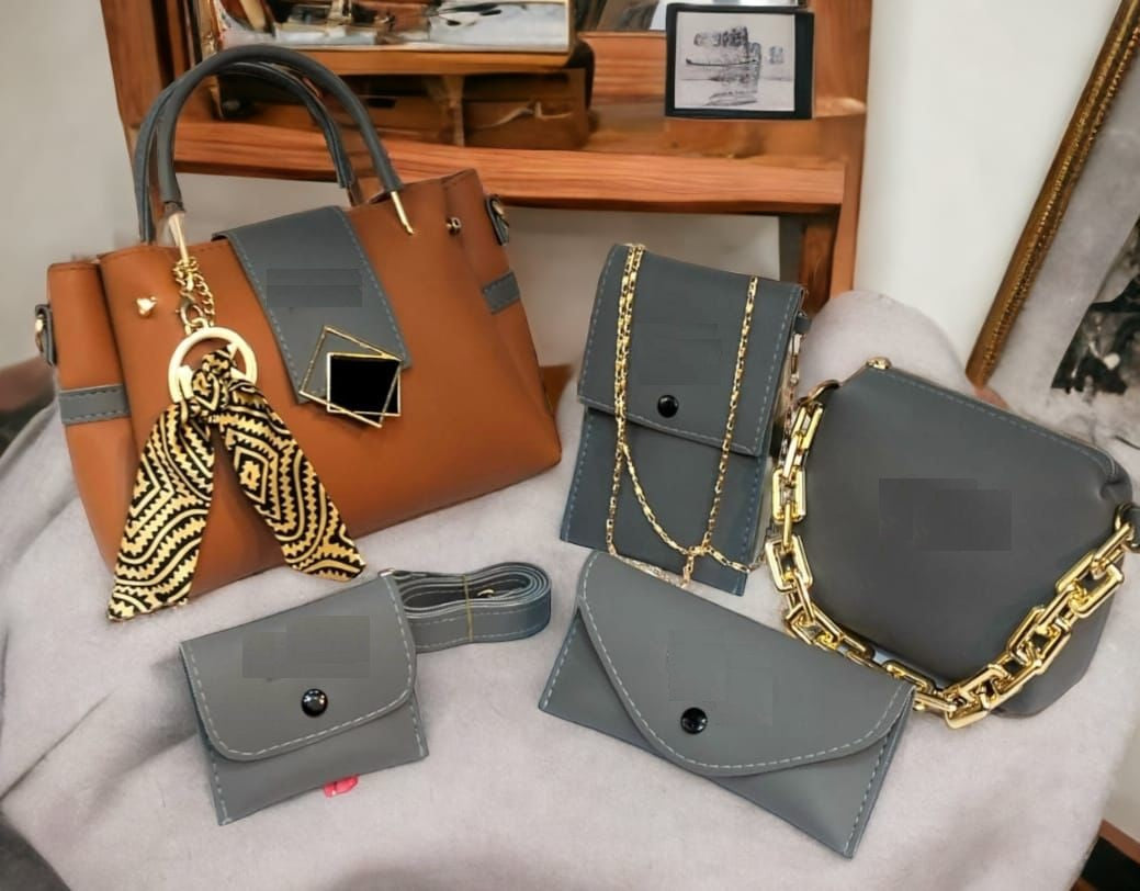 Bolsa de mão feminina 5 em 1 de duas cores